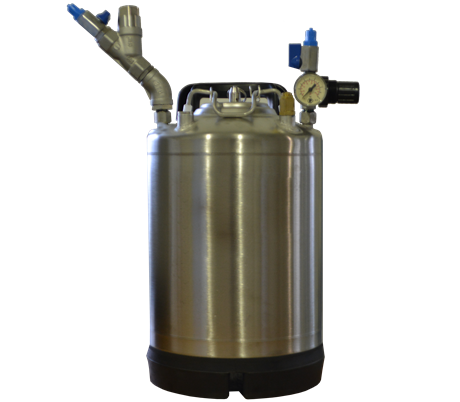 Pressure tank for cold glue application systems